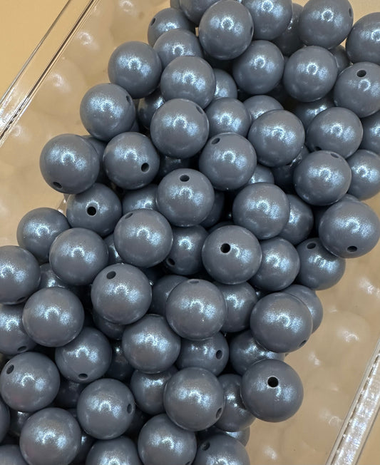 Hematite- Opal Silicone Bead 15mm