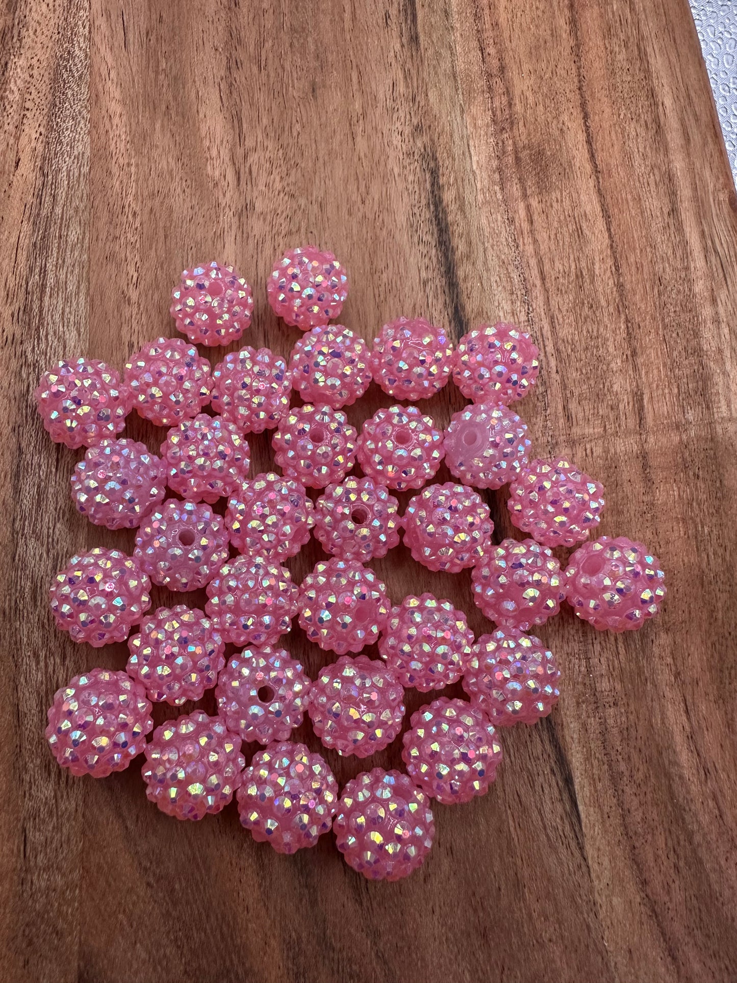 Light Pink- Rhinestone Acrylic 16mm