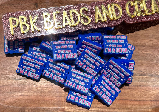 Sometime I’m Nice- EXCLUSIVE TO PBK- Silicone Focal Bead