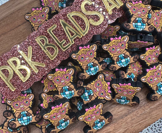 Disco the Highland Cow- EXCLUSIVE TO PBK- Silicone Focal Bead