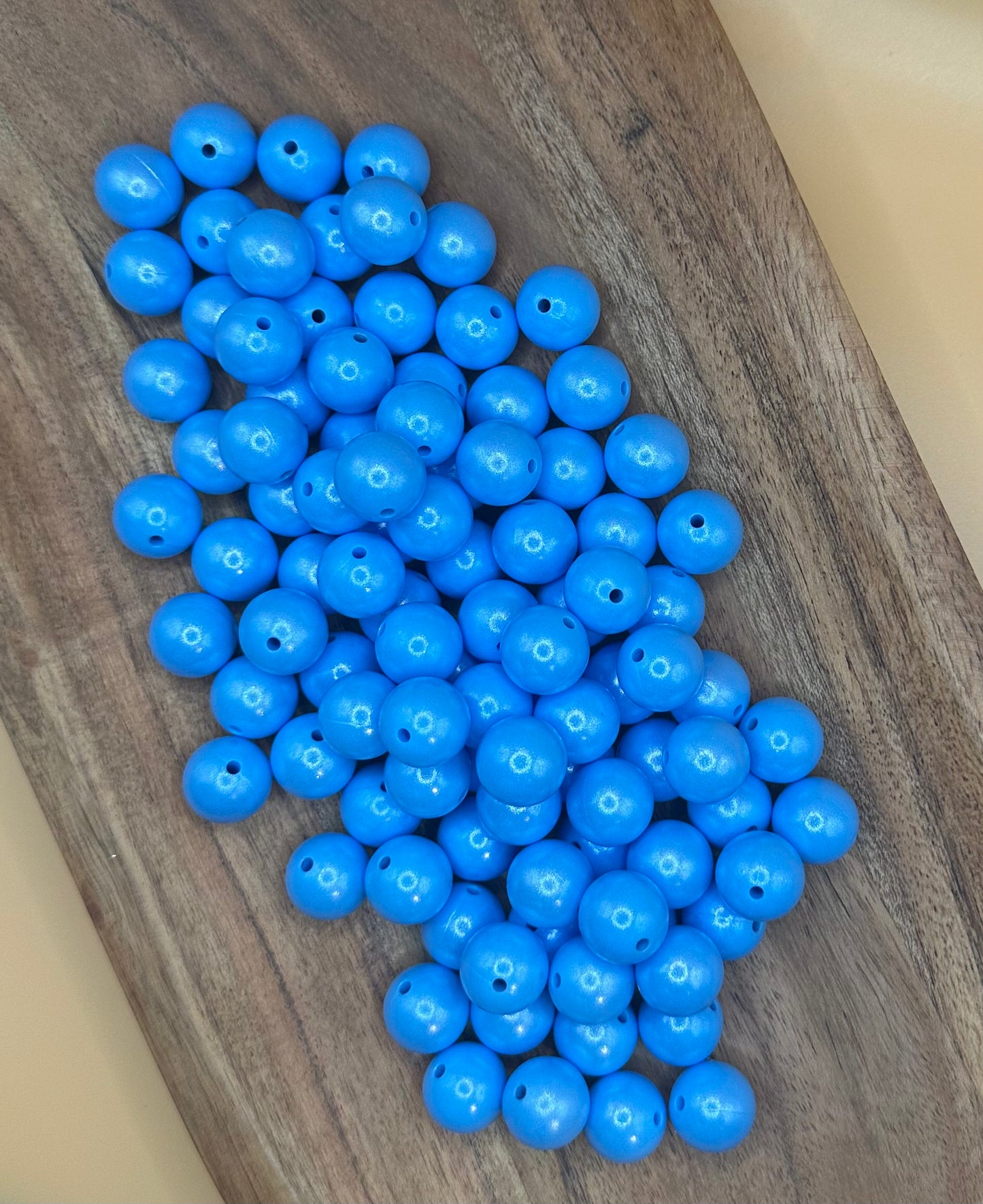 Seaside Blue- Opal Silicone Bead 15mm