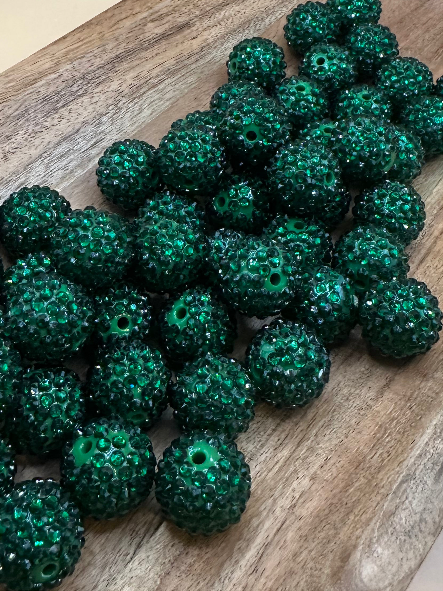 Dark Green- Rhinestone Acrylic 20mm