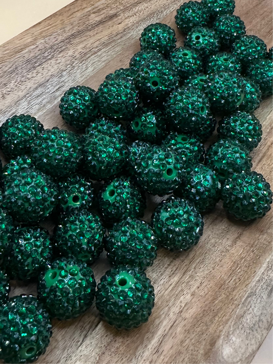 Dark Green- Rhinestone Acrylic 20mm