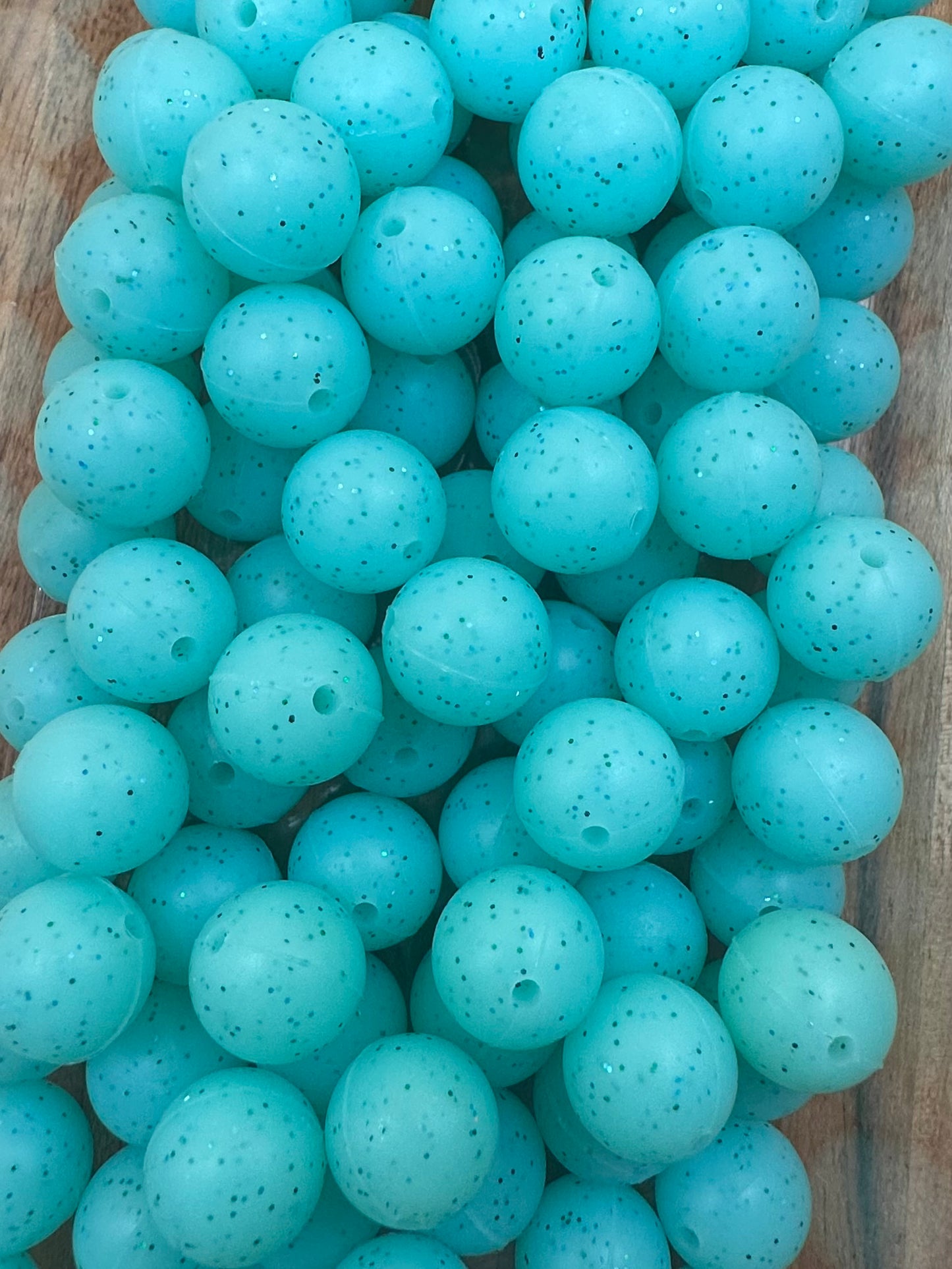 Waves - Glitter Silicone Bead 15mm