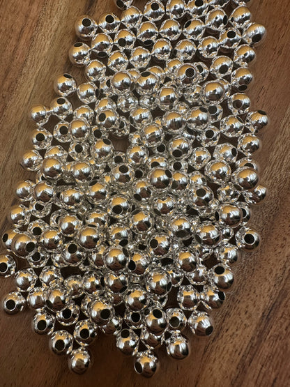 8mm Silver Metal Beads