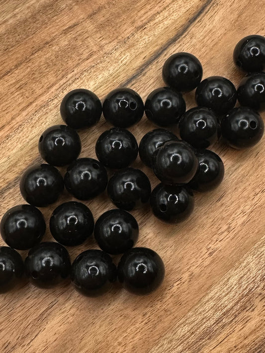 Black- Liquid Silicone Bead 15mm