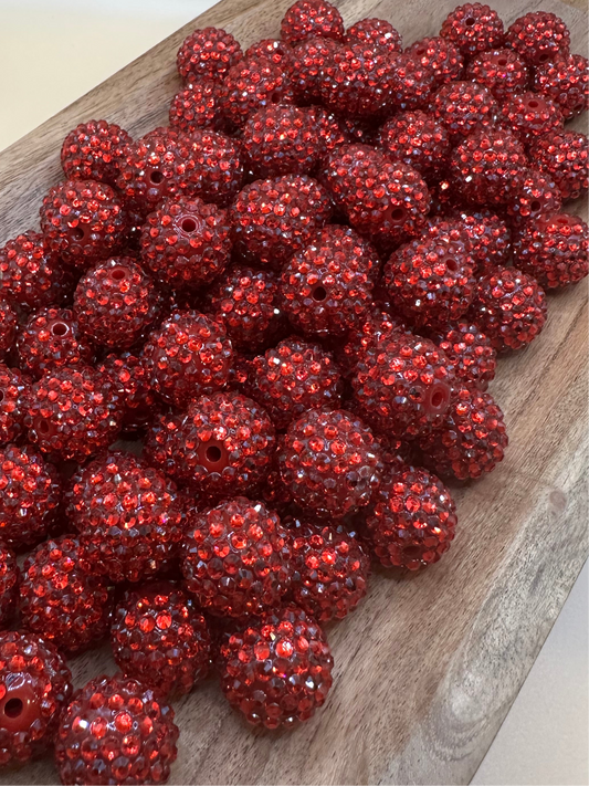 Red- Rhinestone Acrylic 20mm