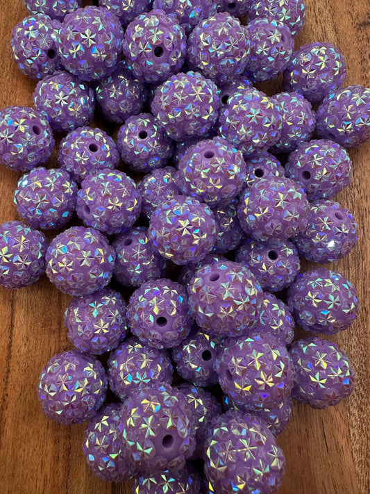Purple Stars- Rhinestone Acrylic 20mm
