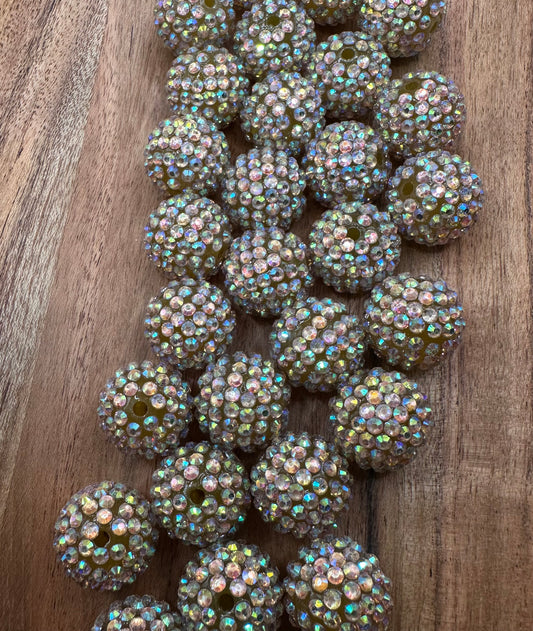 Dazzling in Gold- Rhinestone Acrylic 20mm
