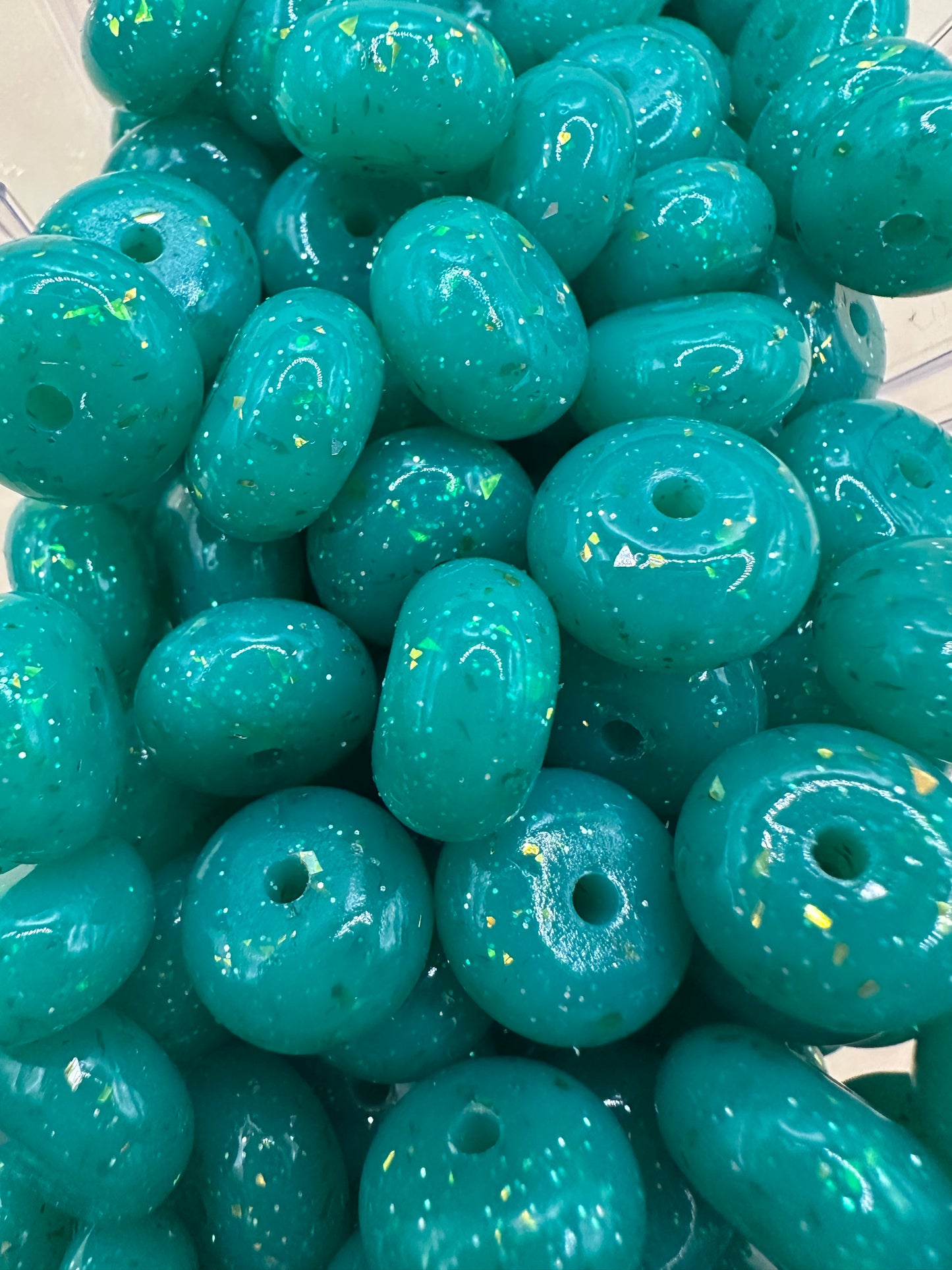 Emerald Glitz- Silicone Bead Abacus 14mm