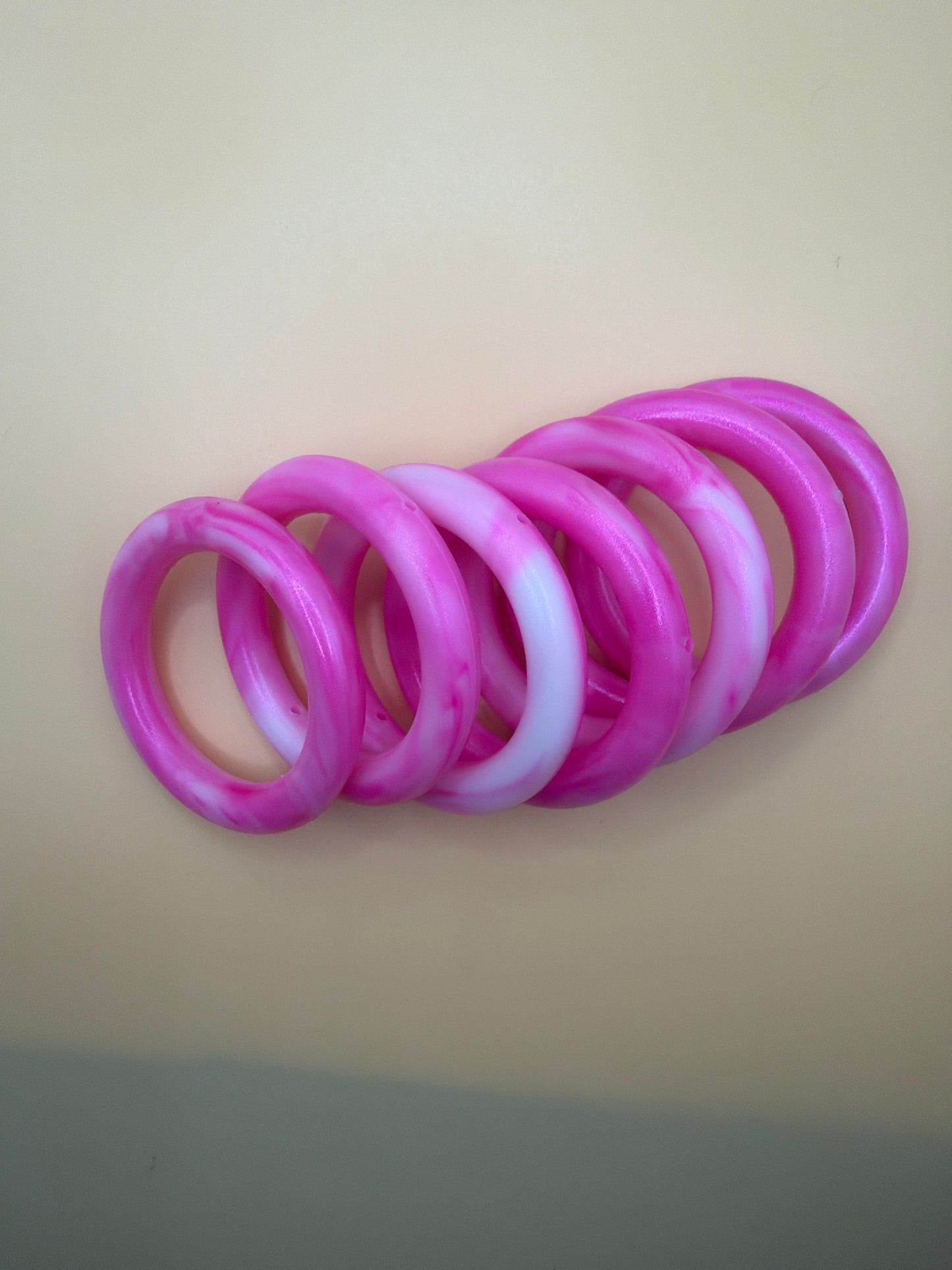 Hot Pink Swirl Opal- Silicone Ring 65mm