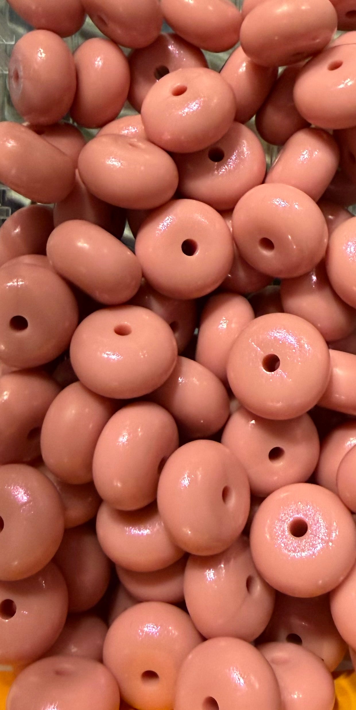 Rose Brown Opal- Silicone Bead Abacus 14mm