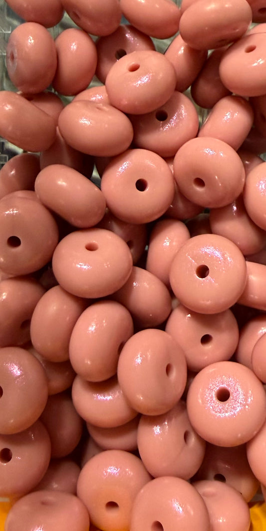 Rose Brown Opal- Silicone Bead Abacus 14mm