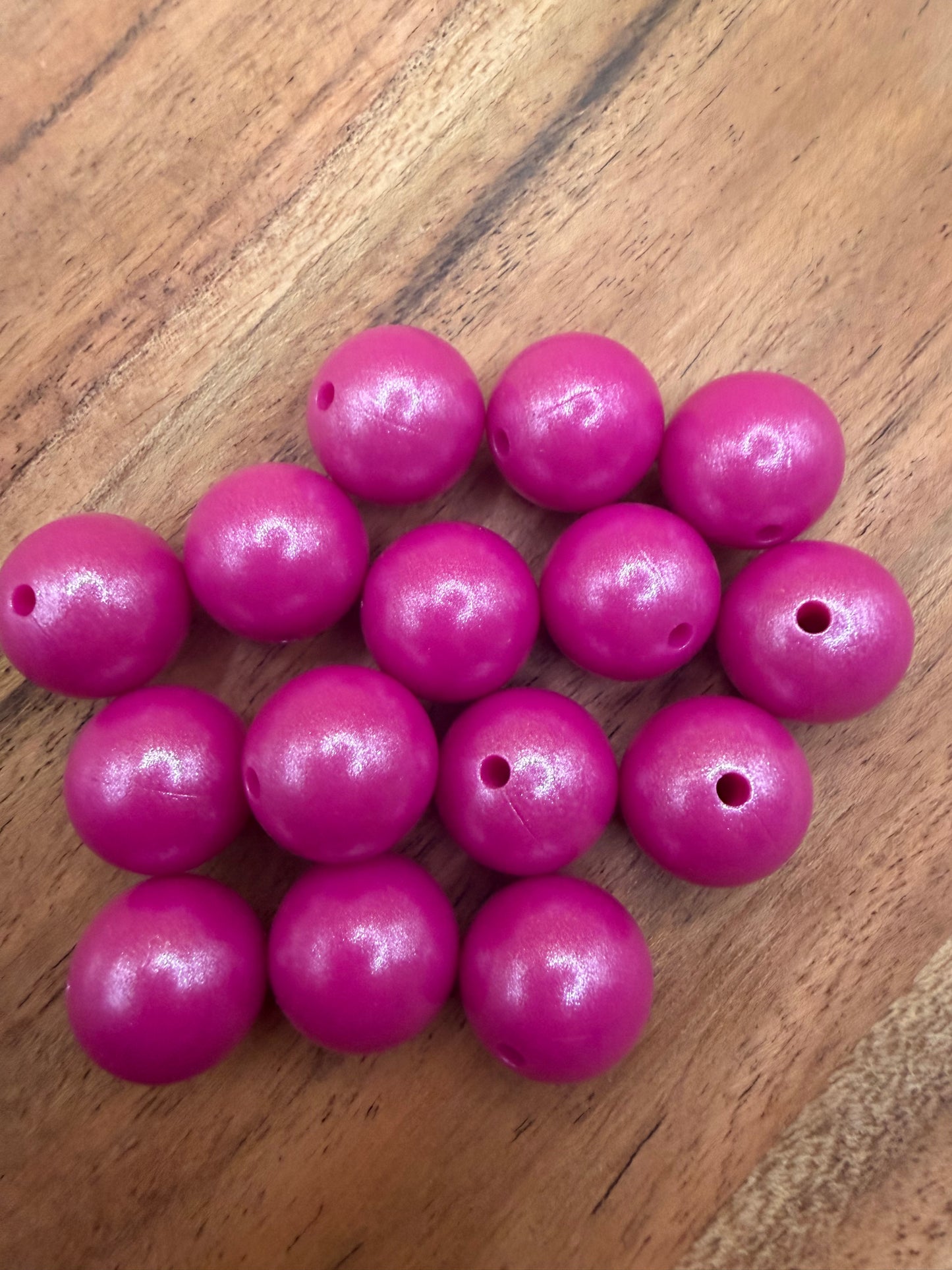 Fuchsia- Opal Silicone Bead 15mm