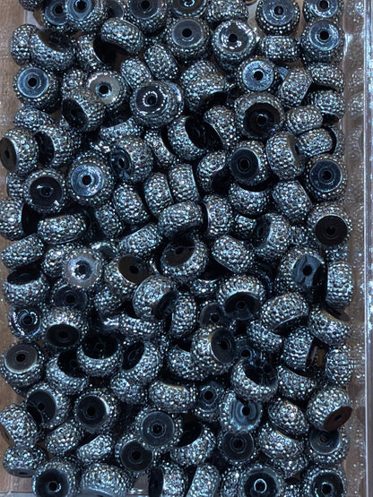 Abacus Spacer- Hematite Rhinestone