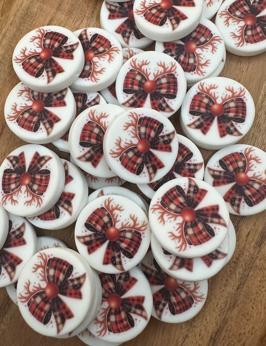 Rudolph Bow- Silicone Focal Bead