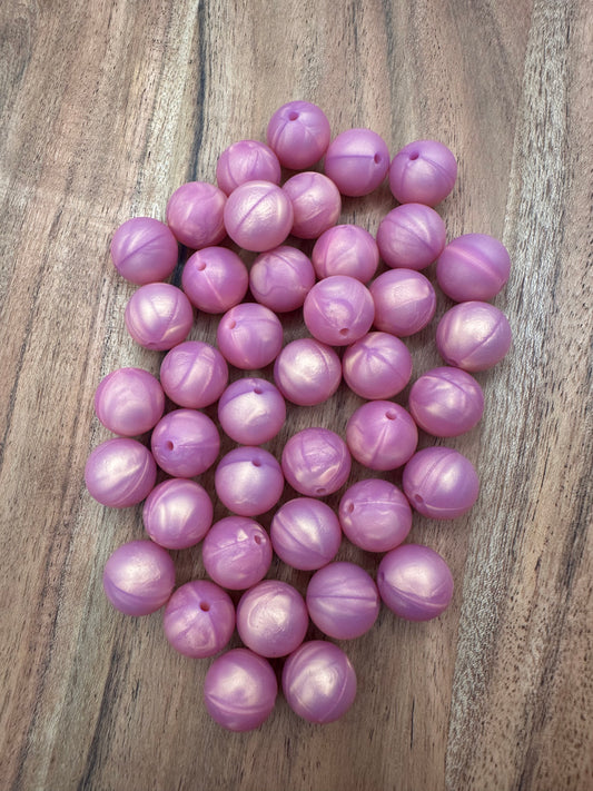 Rose Gold Swirl-  Silicone Bead 15mm