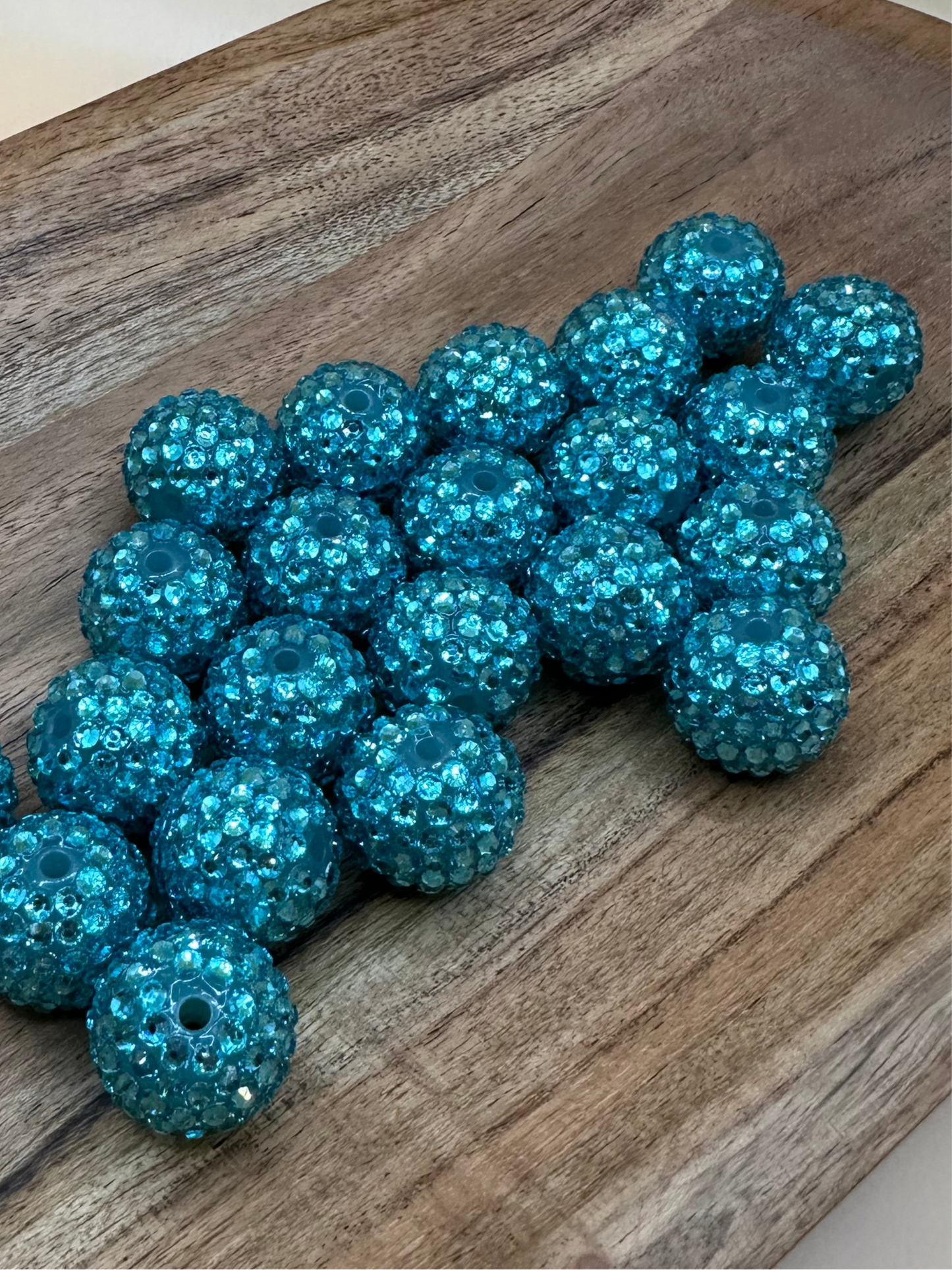 Turquoise - Rhinestone Acrylic 20mm