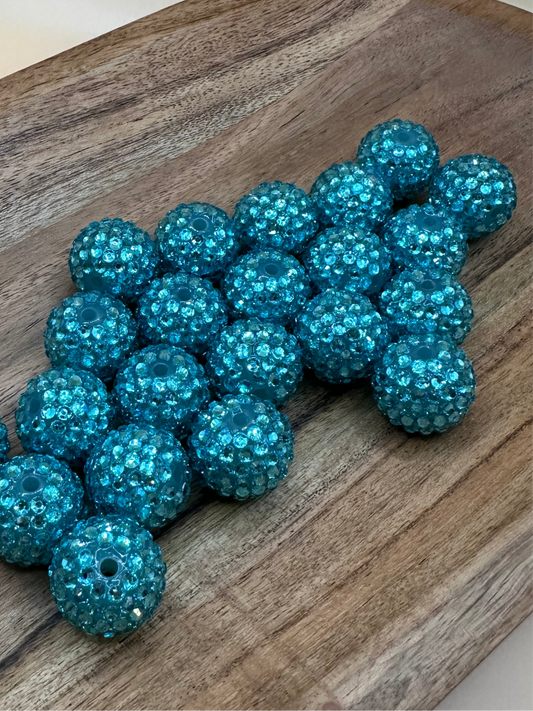 Turquoise - Rhinestone Acrylic 20mm