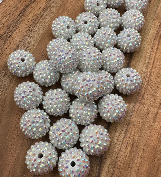 White- Rhinestone Acrylic 20mm
