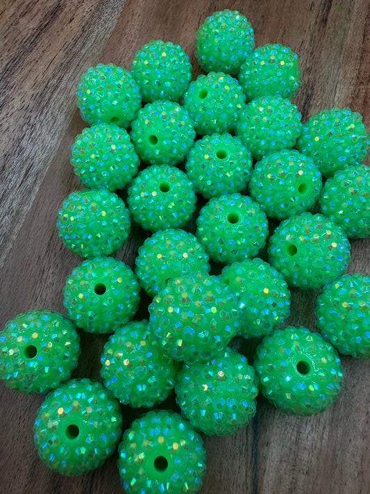Key Lime- Rhinestone Acrylic 20mm