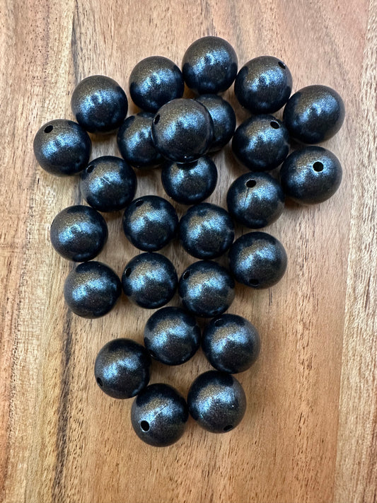 Black - Opal Silicone Bead 15mm