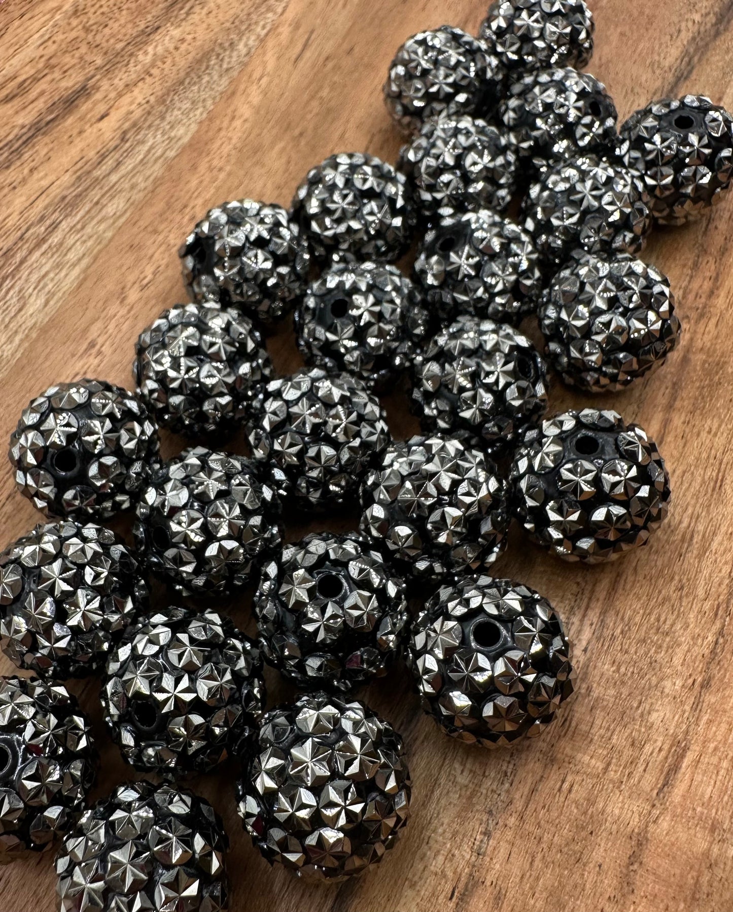 Hematite Stars- Rhinestone Acrylic 16mm