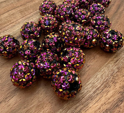 Midnight Stars- Rhinestone Acrylic 20mm