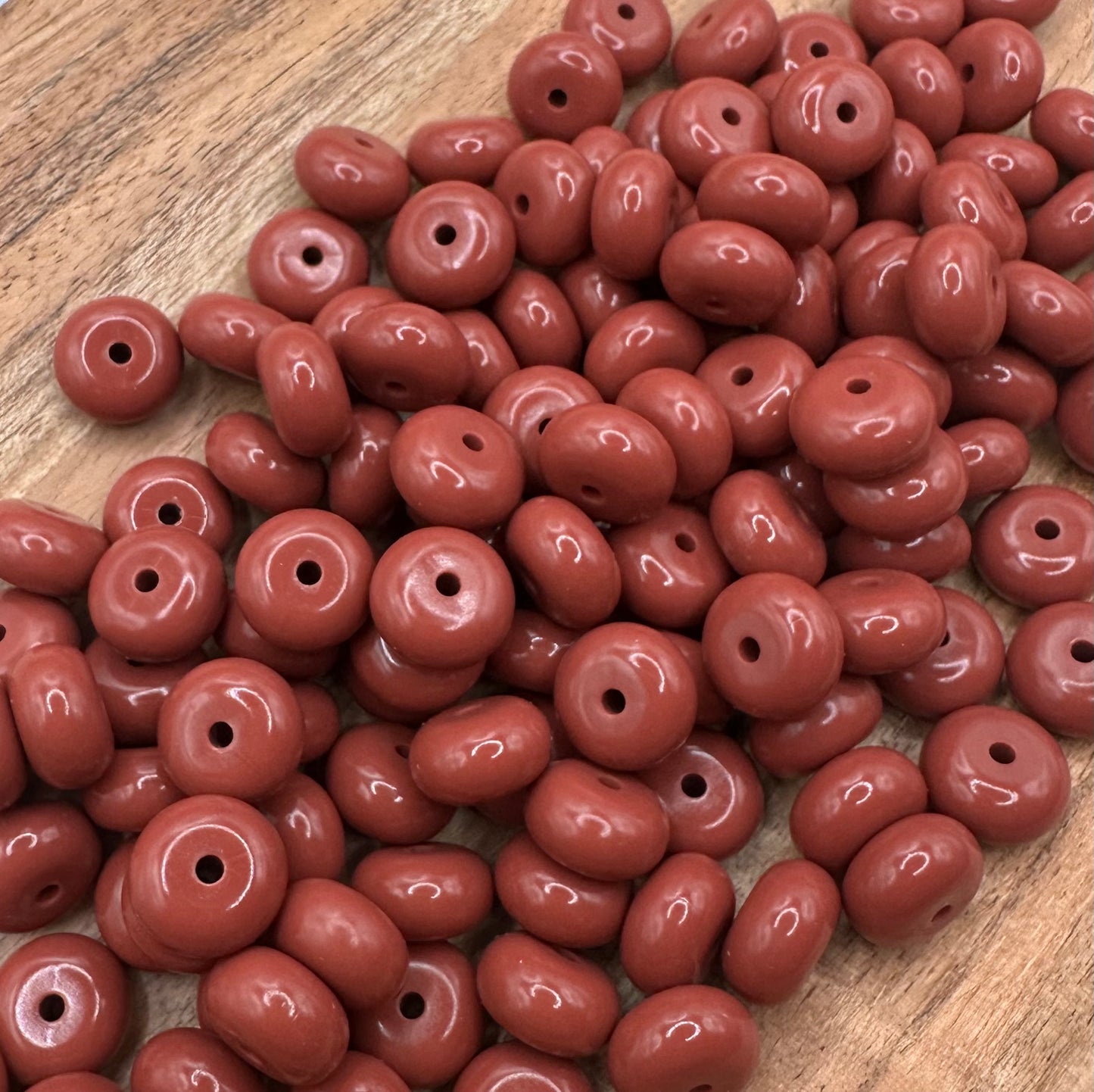 Rust- Liquid Silicone Bead Abacus 14mm