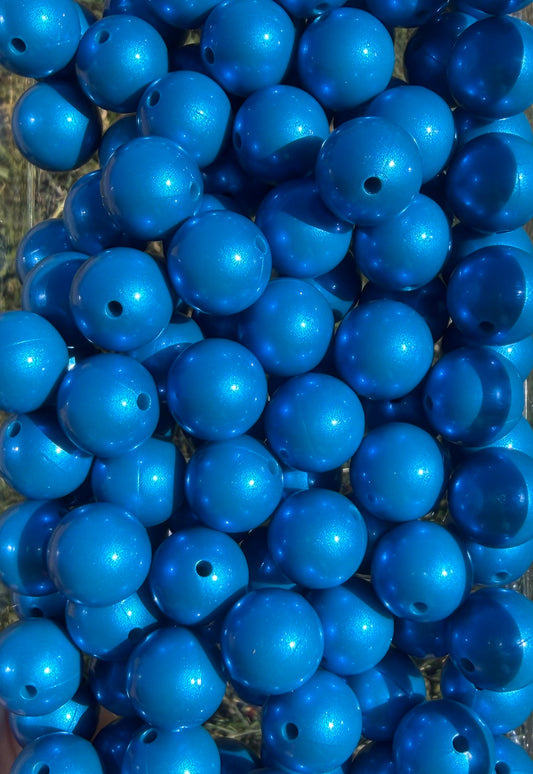 Blue Raspberry Shimmer- Silicone Bead 15mm
