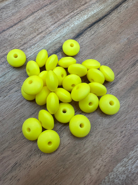 Yellow Lentil- Silicone Bead