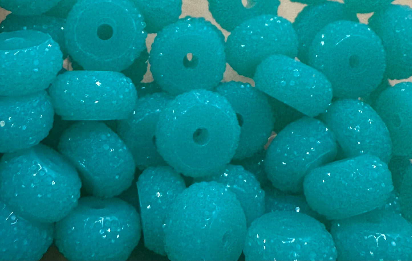 Abacus Spacer- Turquoise Rhinestone