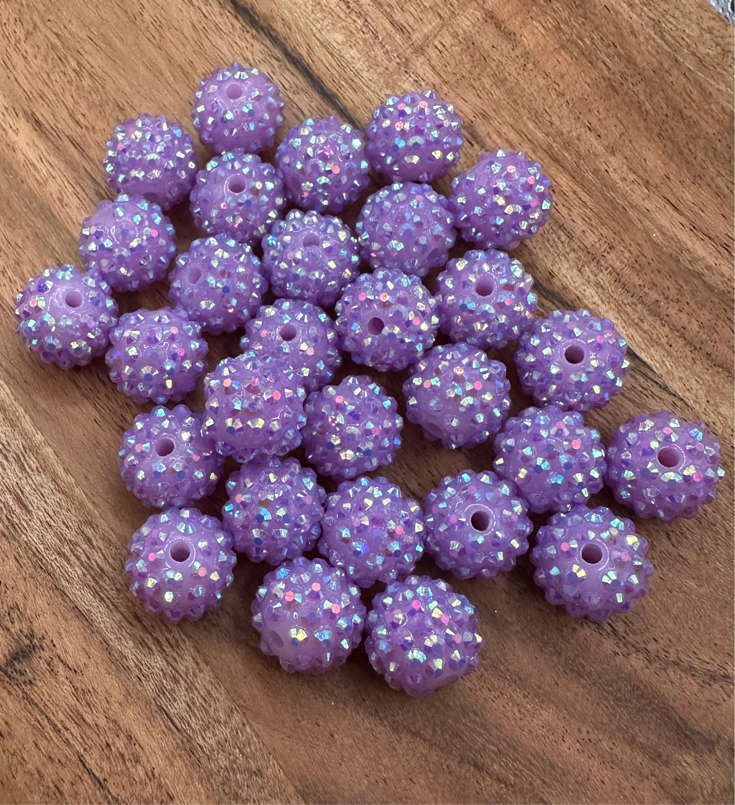 Light Purple- Rhinestone Acrylic 16mm