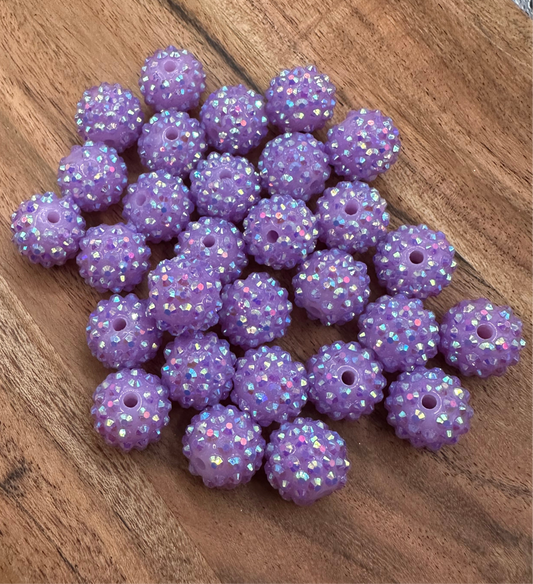 Light Purple- Rhinestone Acrylic 16mm