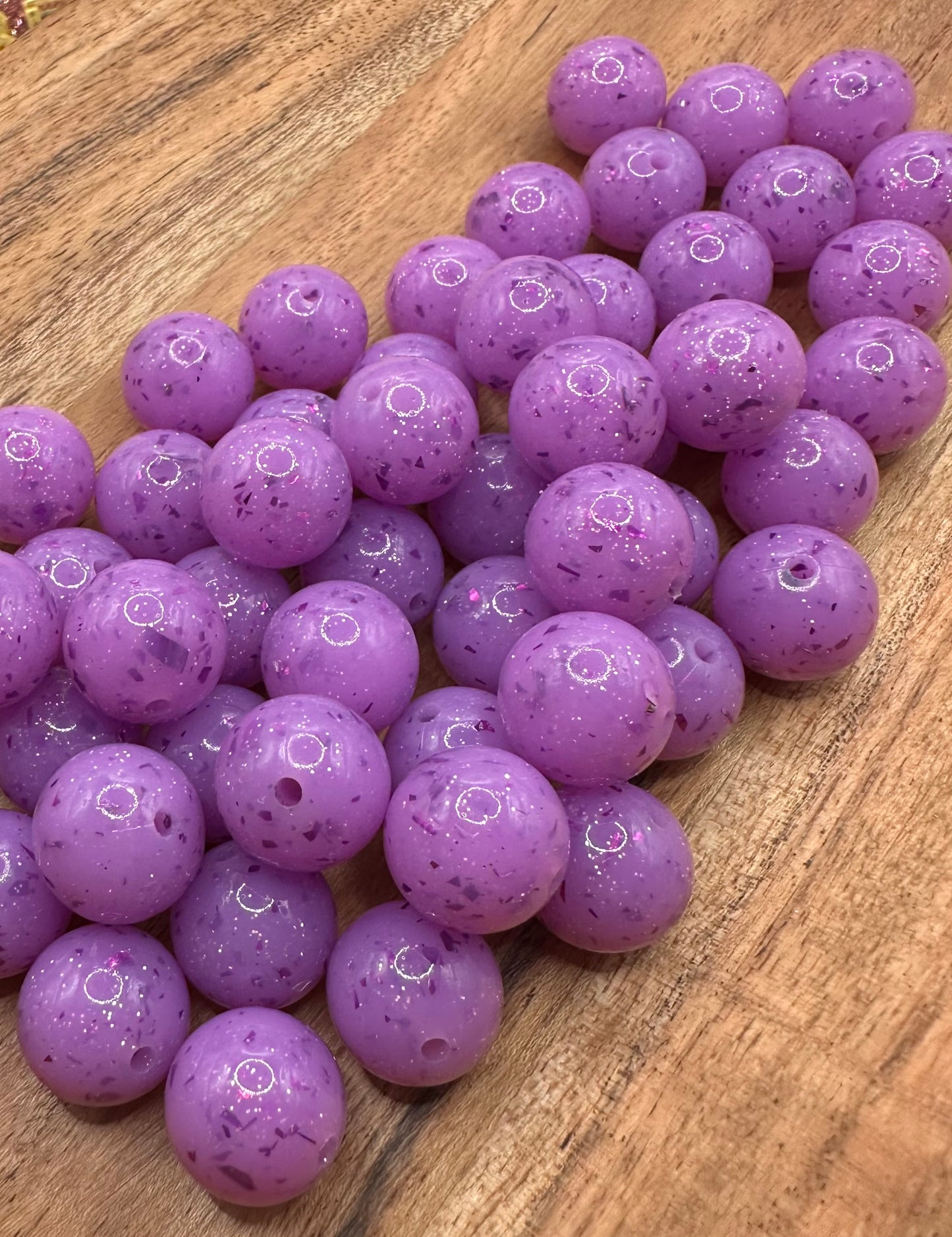Purple Speckle Liquid- Silicone Bead 15mm