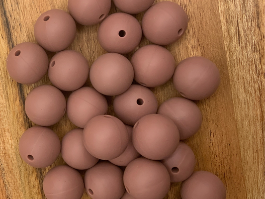 Zoo Brown- Solid Silicone Bead 15mm