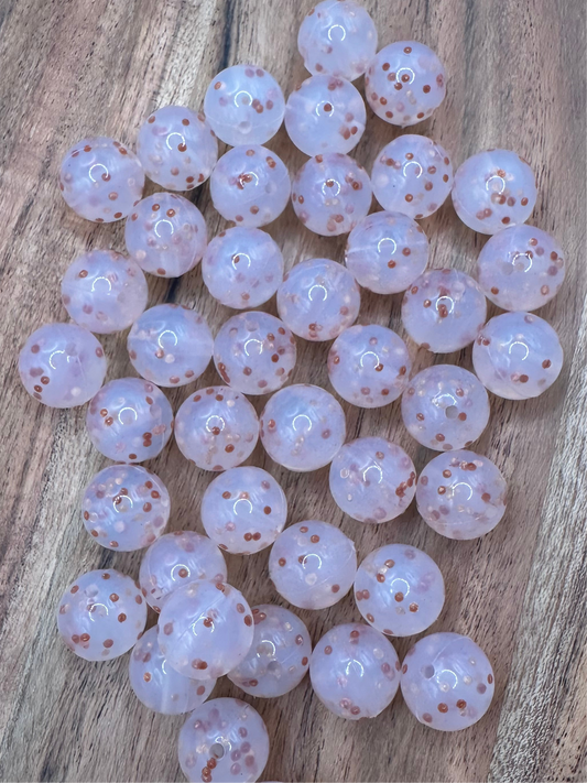 Rose Gold- Confetti Silicone Bead 15mm