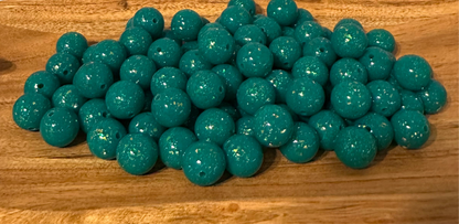 Emerald Glitz- Glitter Silicone Bead 15mm