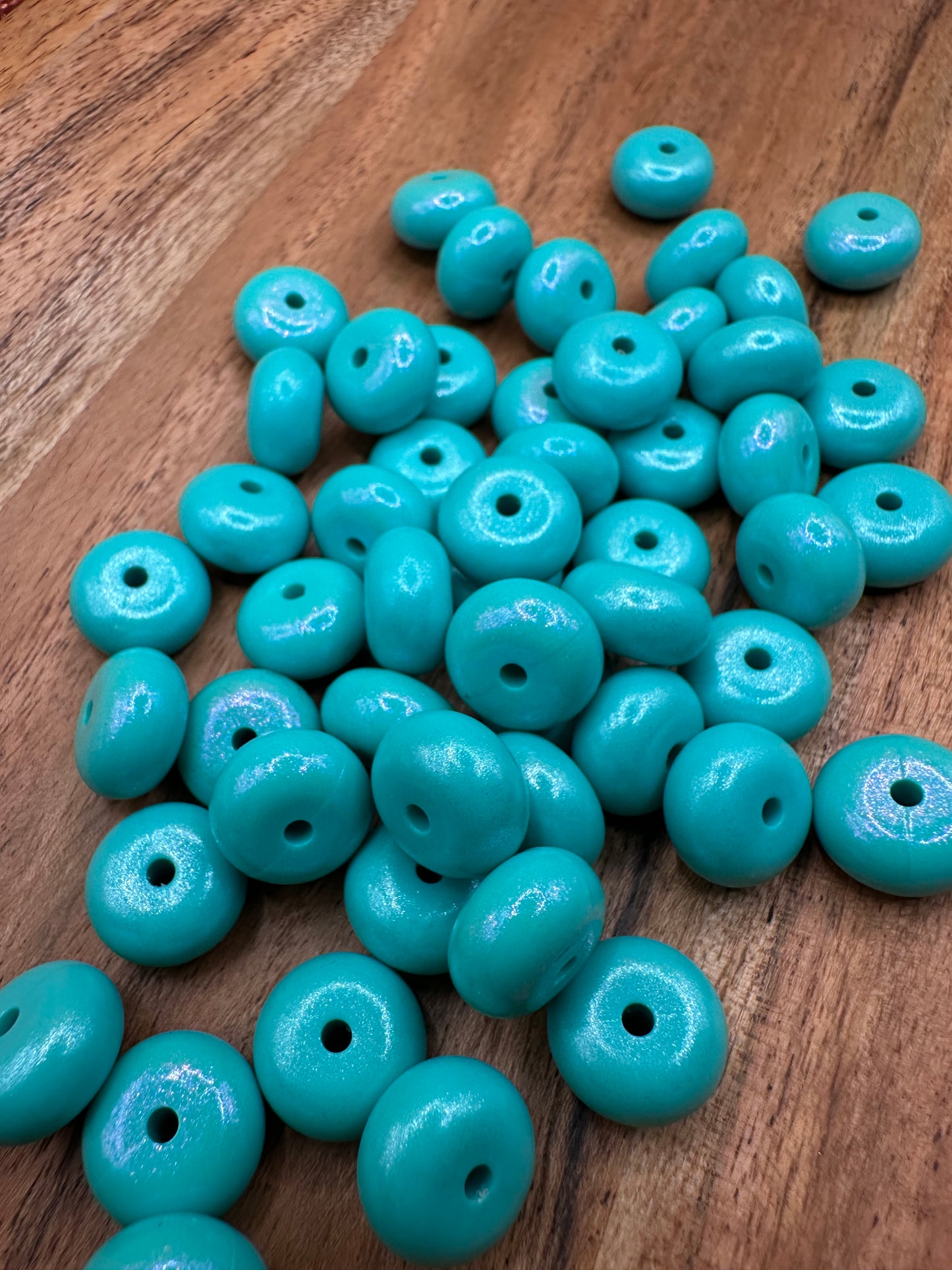 Turquoise Opal- Silicone Bead Abacus 14mm