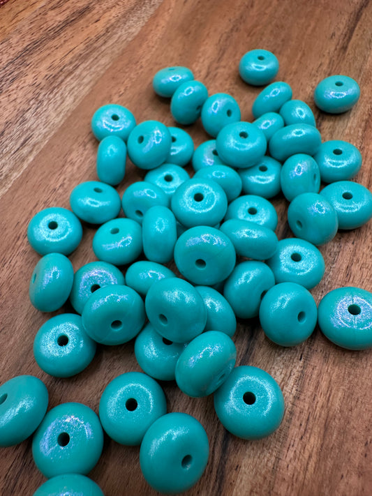 Turquoise Opal- Silicone Bead Abacus 14mm