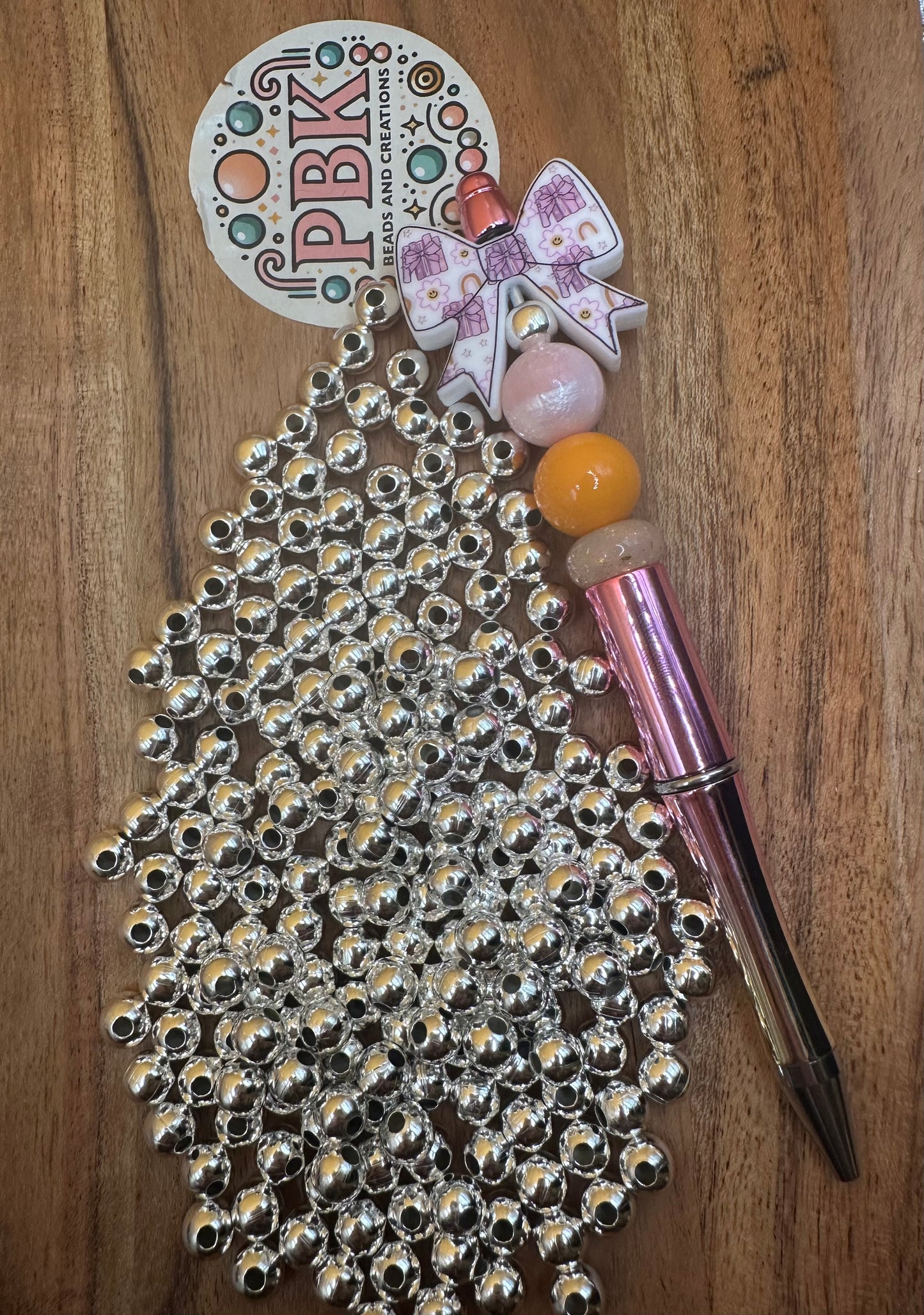 8mm Silver Metal Beads