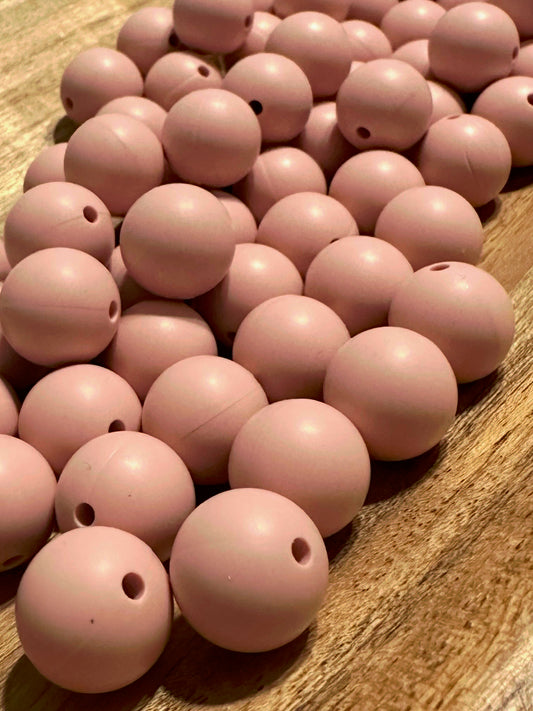 Rose Brown- Solid Silicone Bead 15mm