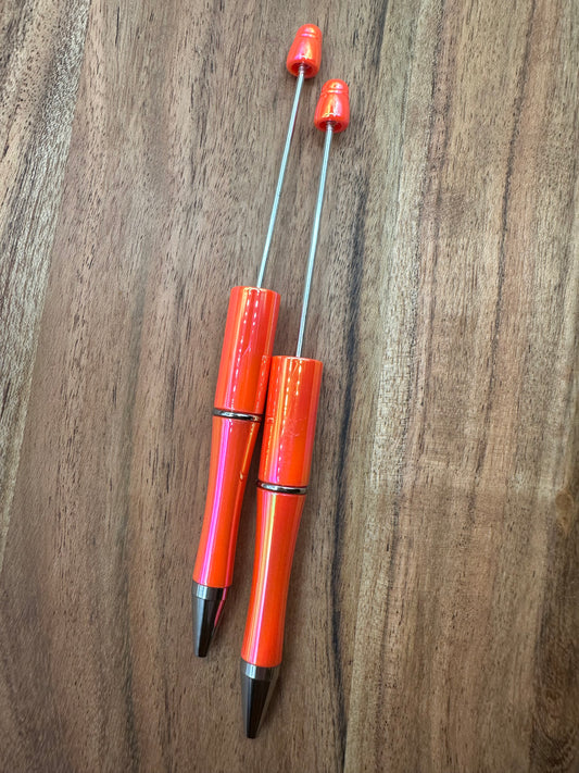 Neon Orange Opal -Beadable Pen
