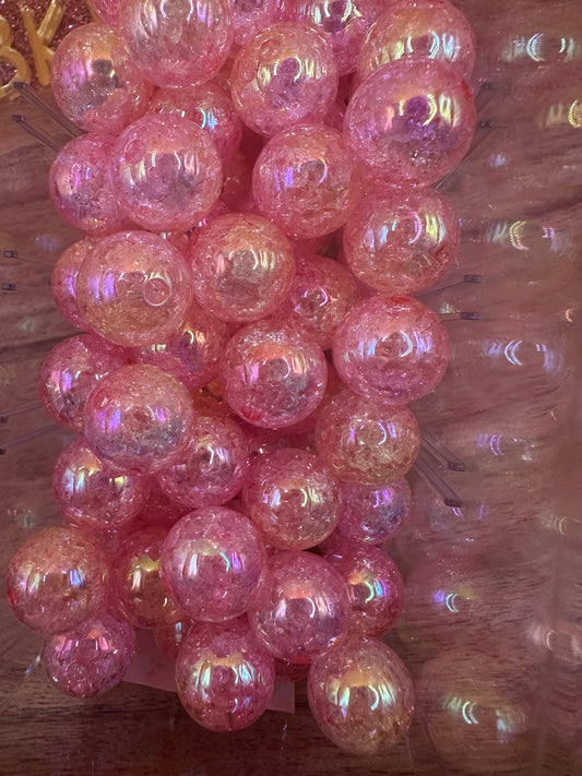 Pink & Orange Crackle- Speciality Beads