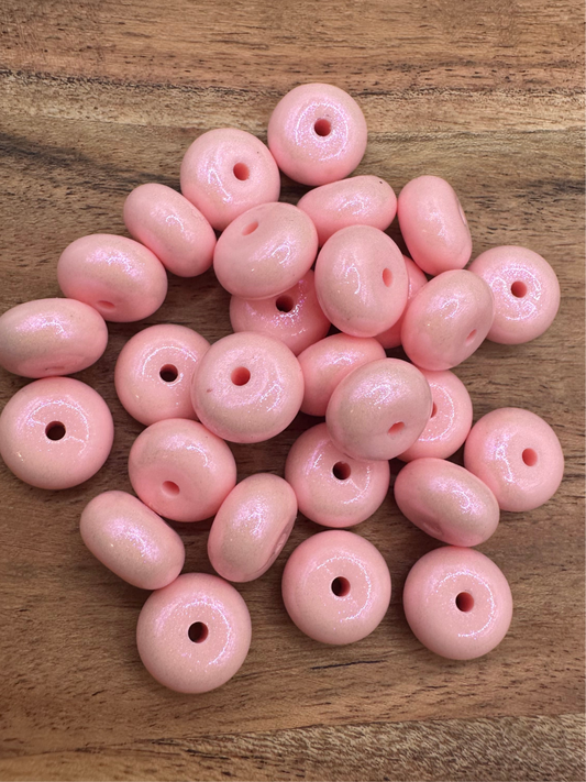 Cherry Blossom Opal- Silicone Bead Abacus 14mm