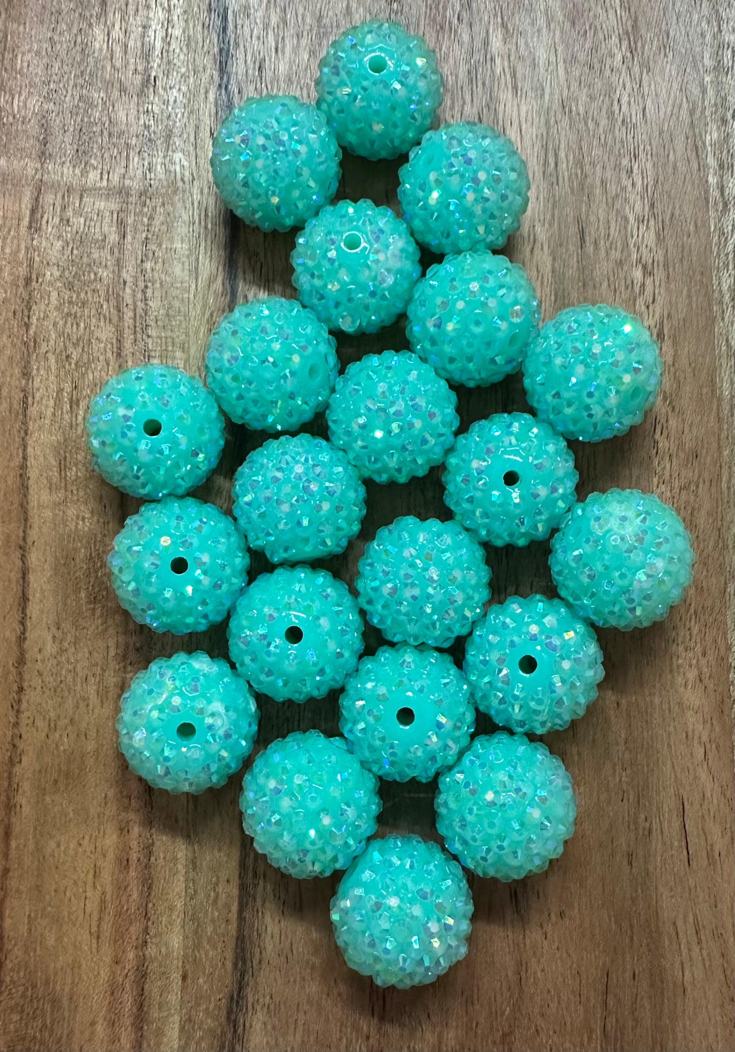 Mint- Rhinestone Acrylic 20mm