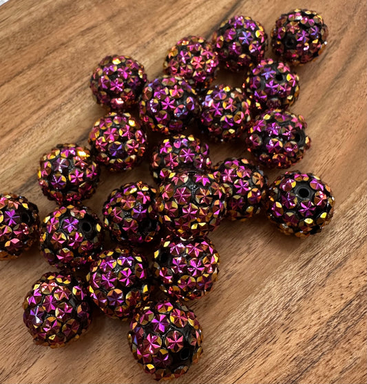 Midnight Stars- Rhinestone Acrylic 20mm