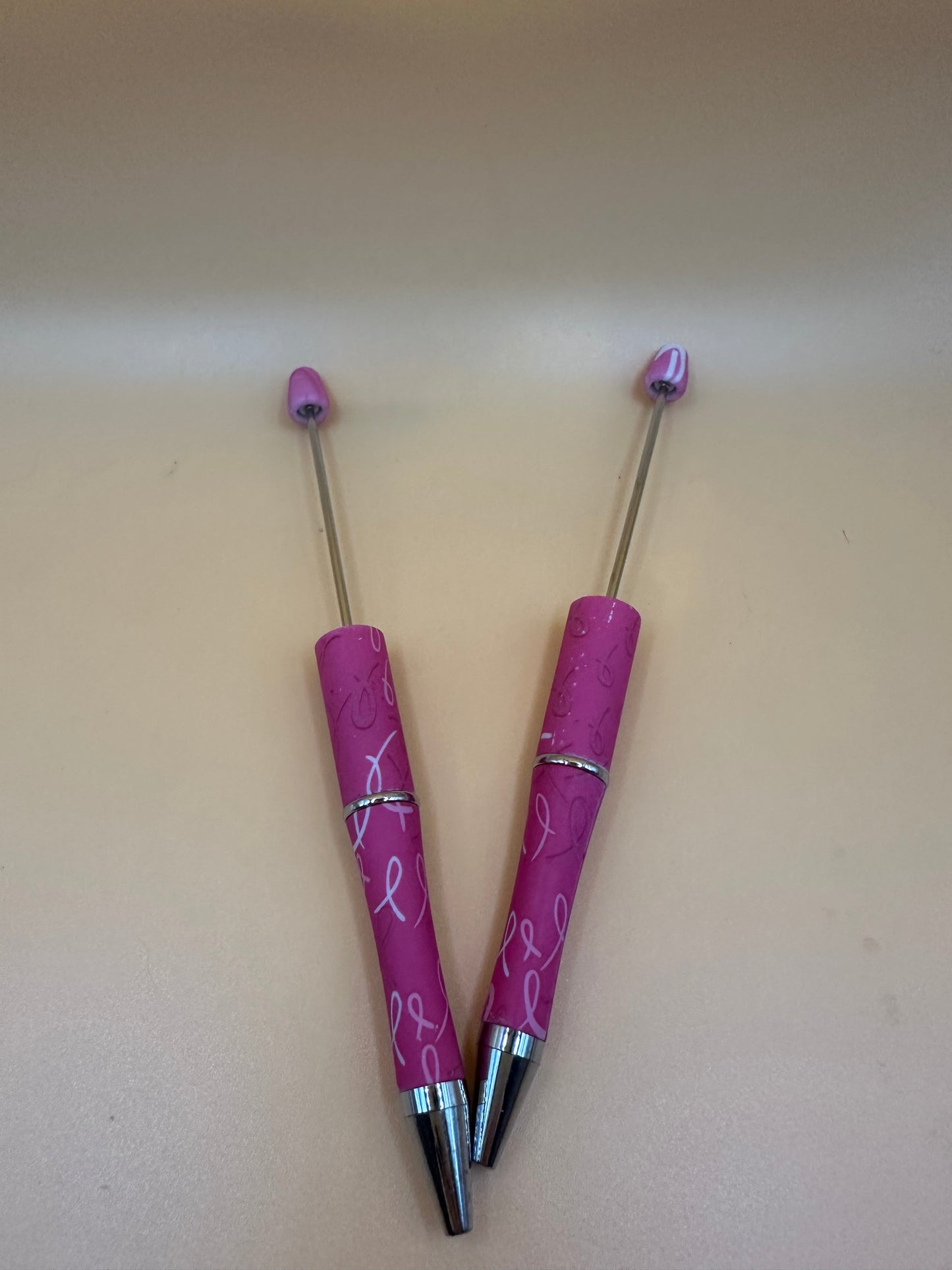Pink Ribbon Print- Beadable Pen