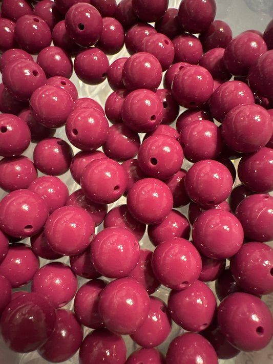 Wine- Liquid Silicone Bead 15mm