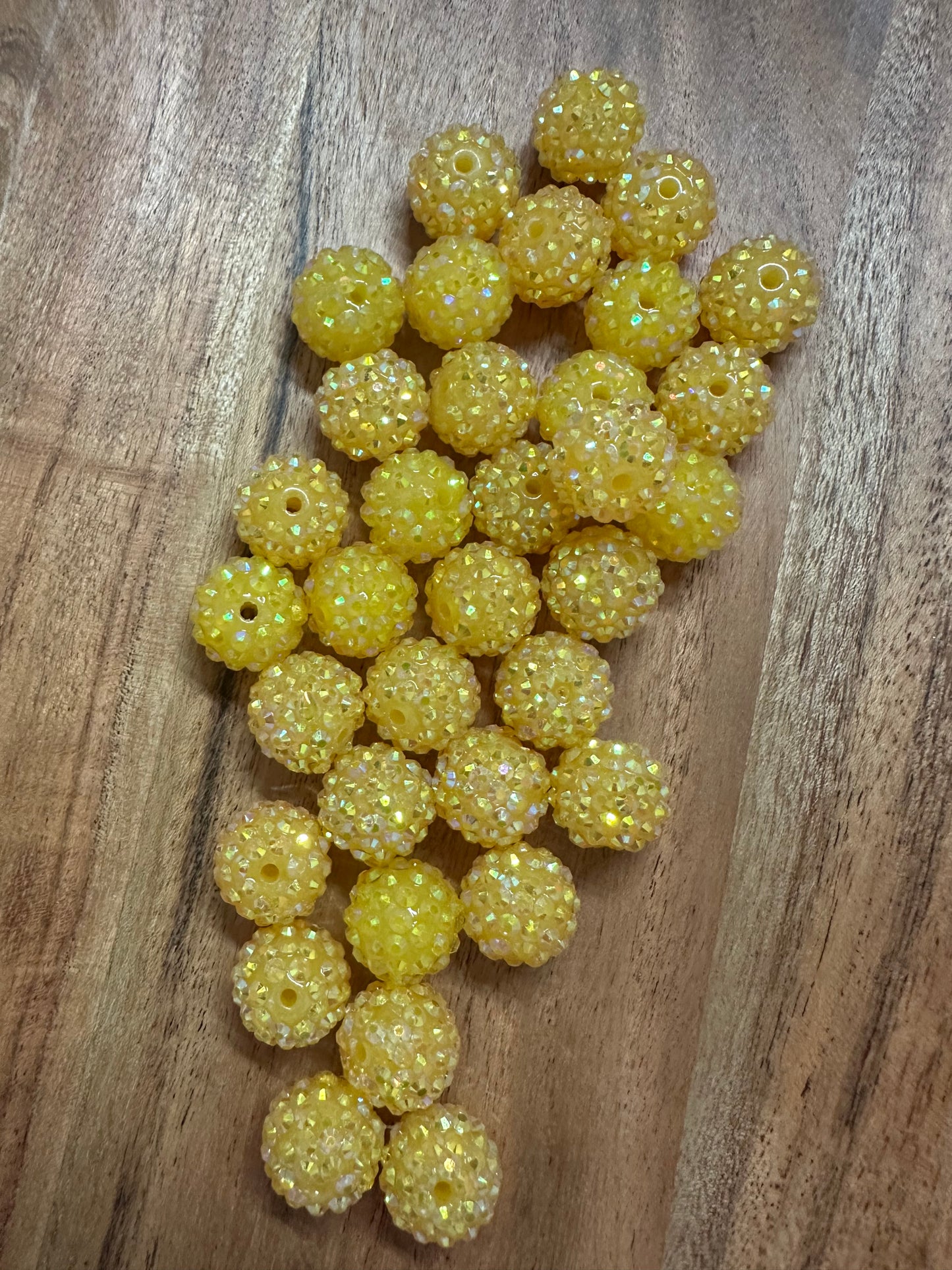 Pale Yellow- Rhinestone Acrylic 16mm